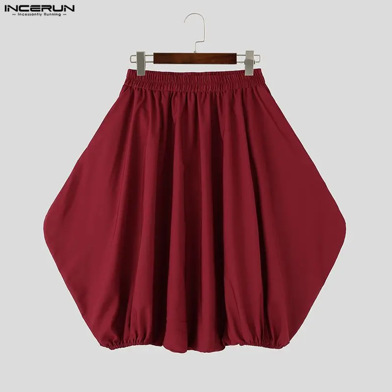 

INCERUN Men's Shorts Solid Color Elastic Waist Joggers Men Bottoms Summer Streetwear Oversize Fashion Casual Shorts For Man 2026