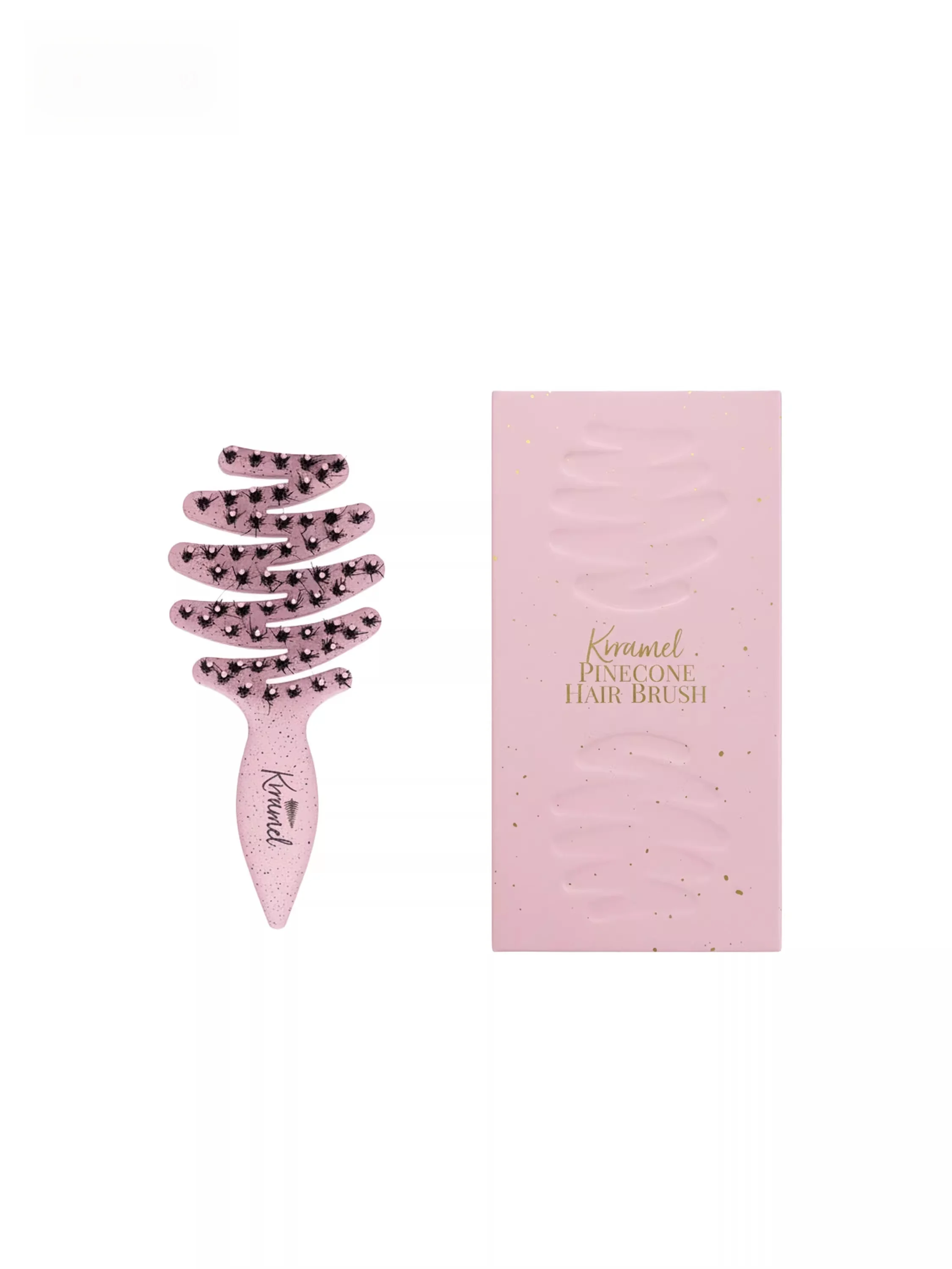 

Portable Miniature Pig Bristle Comb KRRAMEL Elegant Romantic Coral Pink Gift Box Universal Personal Care Practical Utility