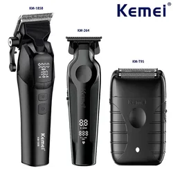 Kemei KM-1858 9000RPM 10W Hair Clipper KM-264 Rechargeable Electric Trimmer Original KM-T95 Shaver for Men Barber Clippers Kit