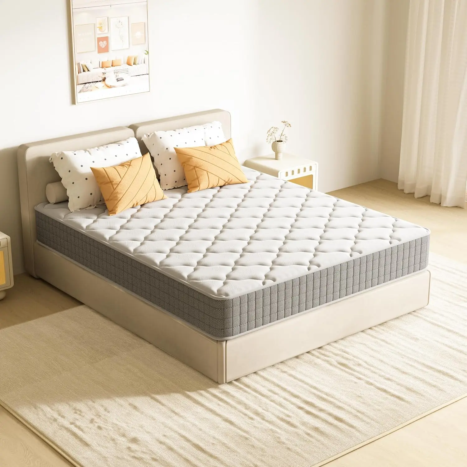 Matelas | 22 cm Épais | Mousse à Mémoire de Forme | Double Face Mi-ferme et Doux | 7 Zones de Soutien | Respirant & Sommeil Isolé | Matelas 1 Personne