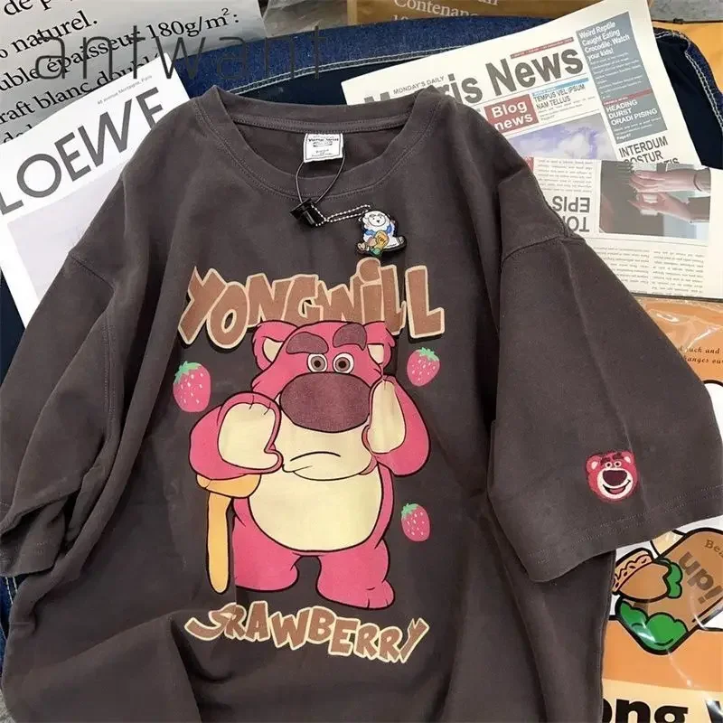 Summer New Original Tee Lotso Letter Graphic T Shirts Printed Short Sleeve T-shirt Unisex Aesthetic Clothes Preppy Style Y2k Top