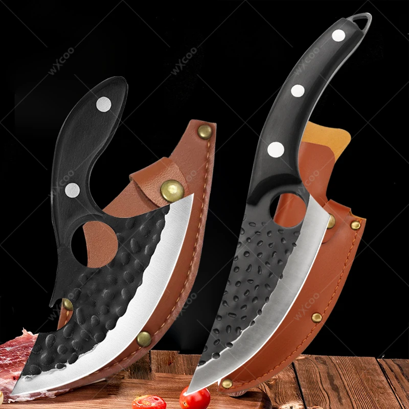 WXCOO Hammer Forged Boning Knife Butcher Meat Deboning Professional Barbecue Knife Kitchen Knives Stainless Steel Fruit Knife