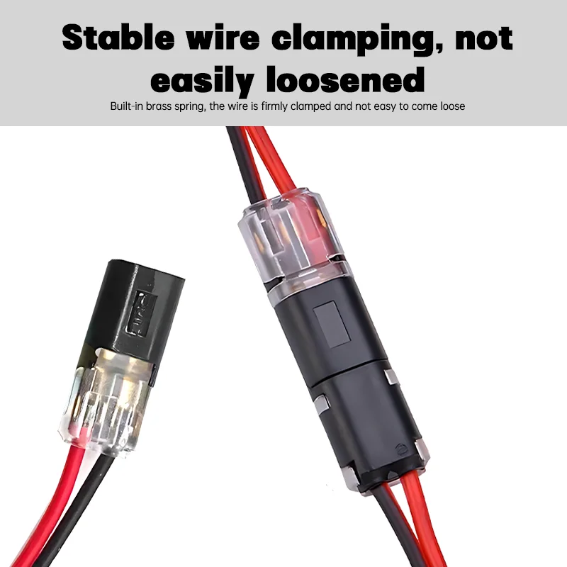 2-50 stuks dubbele draad plug-in connector waterdichte elektrische connector met vergrendelingsgesp 2-pins 2-weg universele compacte draad