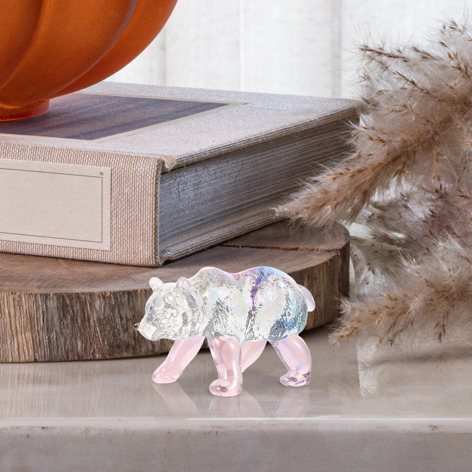 

Crystal Clear Bear Small Arctic Animal Sculpture Table Centerpiece Desk Ornament Polar Animal Statue