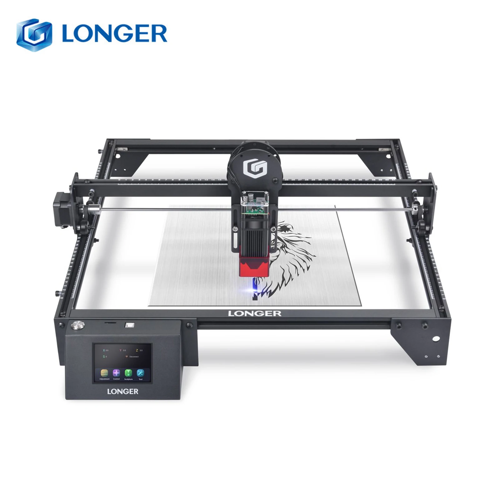 LONGER Ray5 20W/10W/5W Laser Engraver with Engraving Area 400x400mm 3.5'' Touchscreen 32-bit Motherboard Support App WIFI USB TF