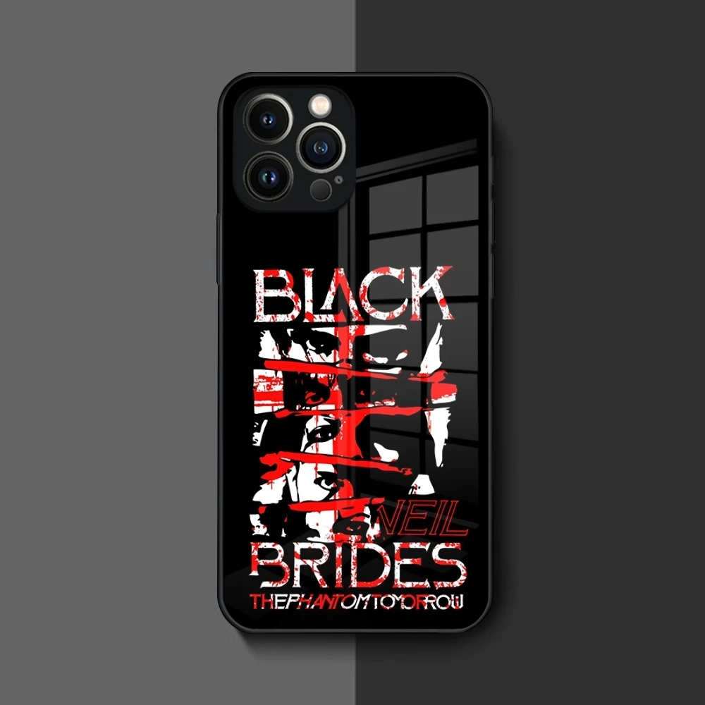 حافظة لهاتف آيفون 16 15 14 12 11 13 Pro Max Mini 8 X Xr Xs Puls غطاء زجاجي أسود