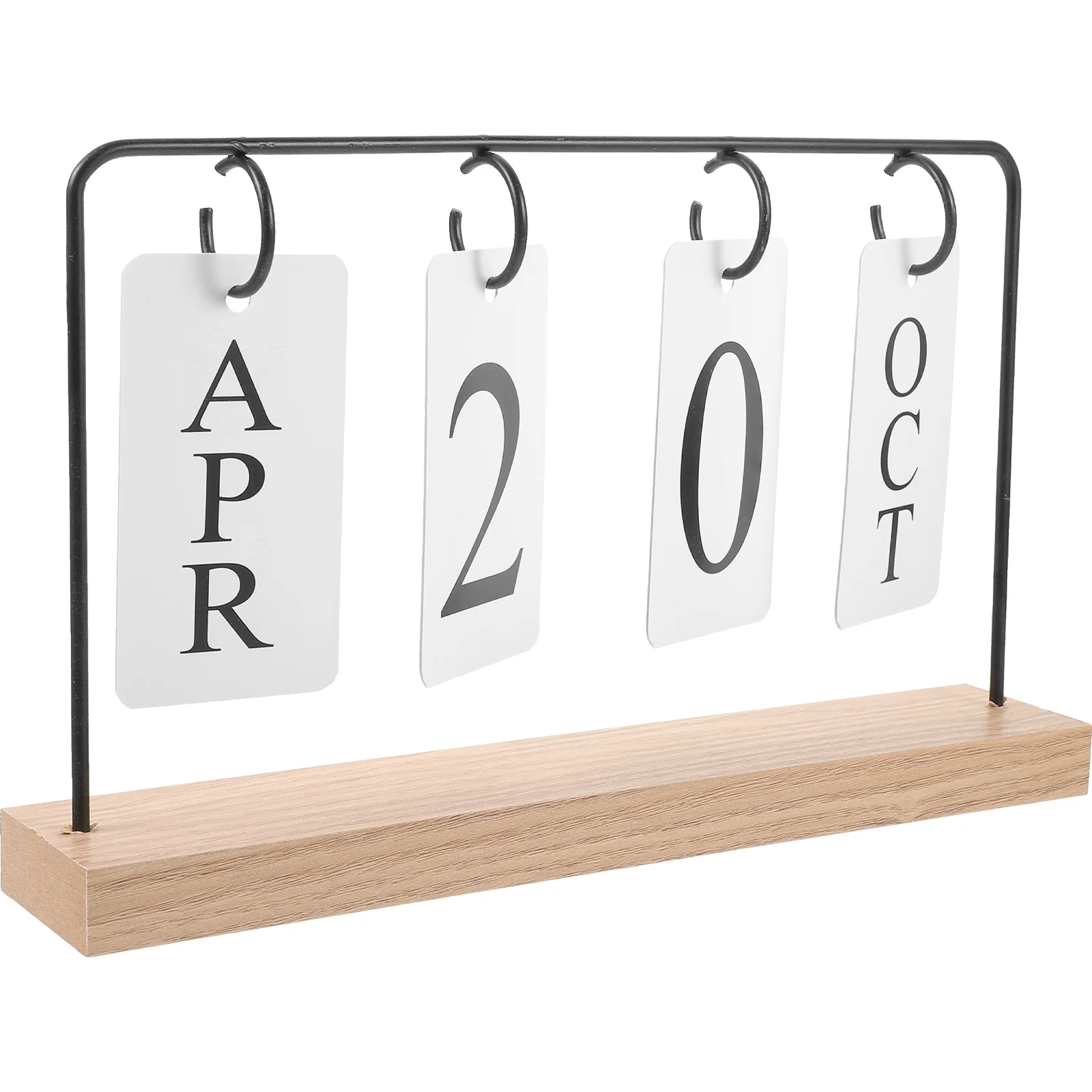 

Desktop Calendar Perpetual Flip for Office Creative Reusable Black Table Vintage