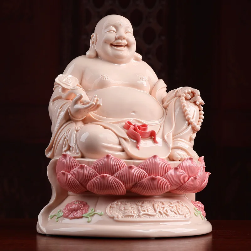 

Dai Yutang ceramic ornament jade red attracts wealth and treasures Maitreya Buddha Maitreya Buddha worships the family of big