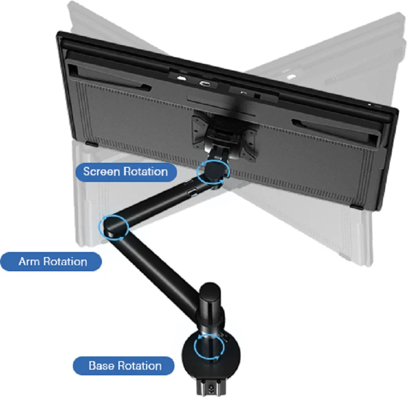 NEWGas Spring Mount Single Monitor Computer Stand Holder Adjustable Monitor Swing Arm Black