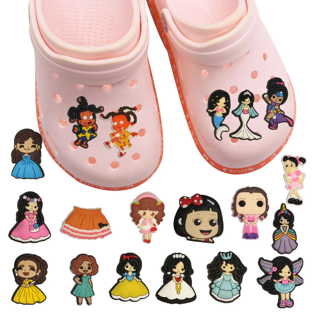 PVC Princess Mermaid Shoe Charms para meninas, bonitos sapatos de jardim, fivela Decorações, Fit Kids X-mas Gift, moda, venda quente, 1Pc