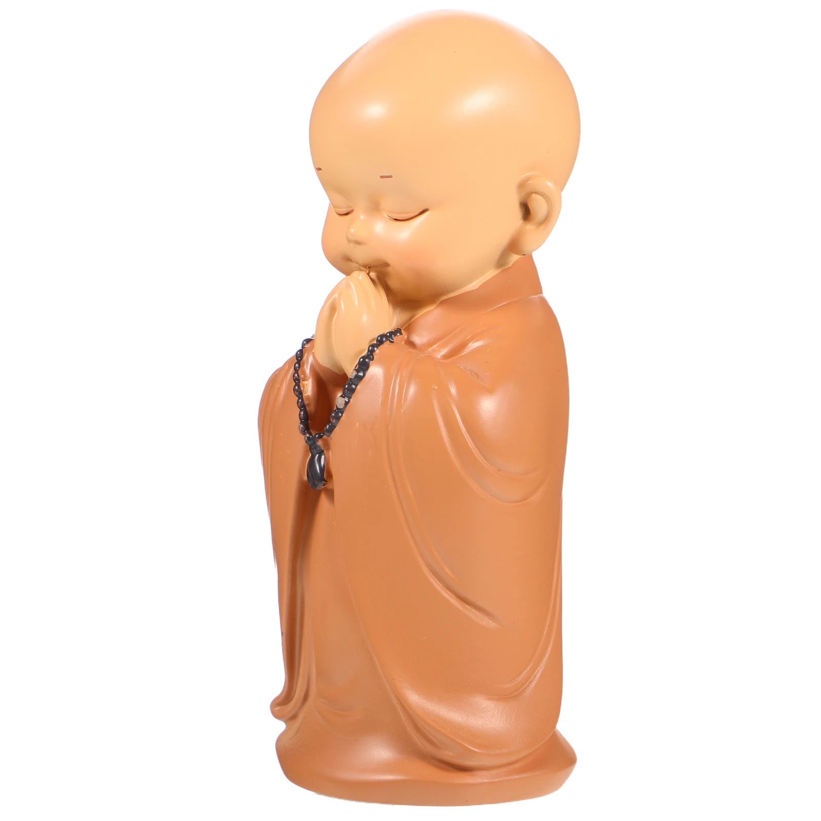 

Cute Little Monks Statue Car Dashboard Decor Zen Resin Figurine Wealth Luck Monk Compact Craftsman Details