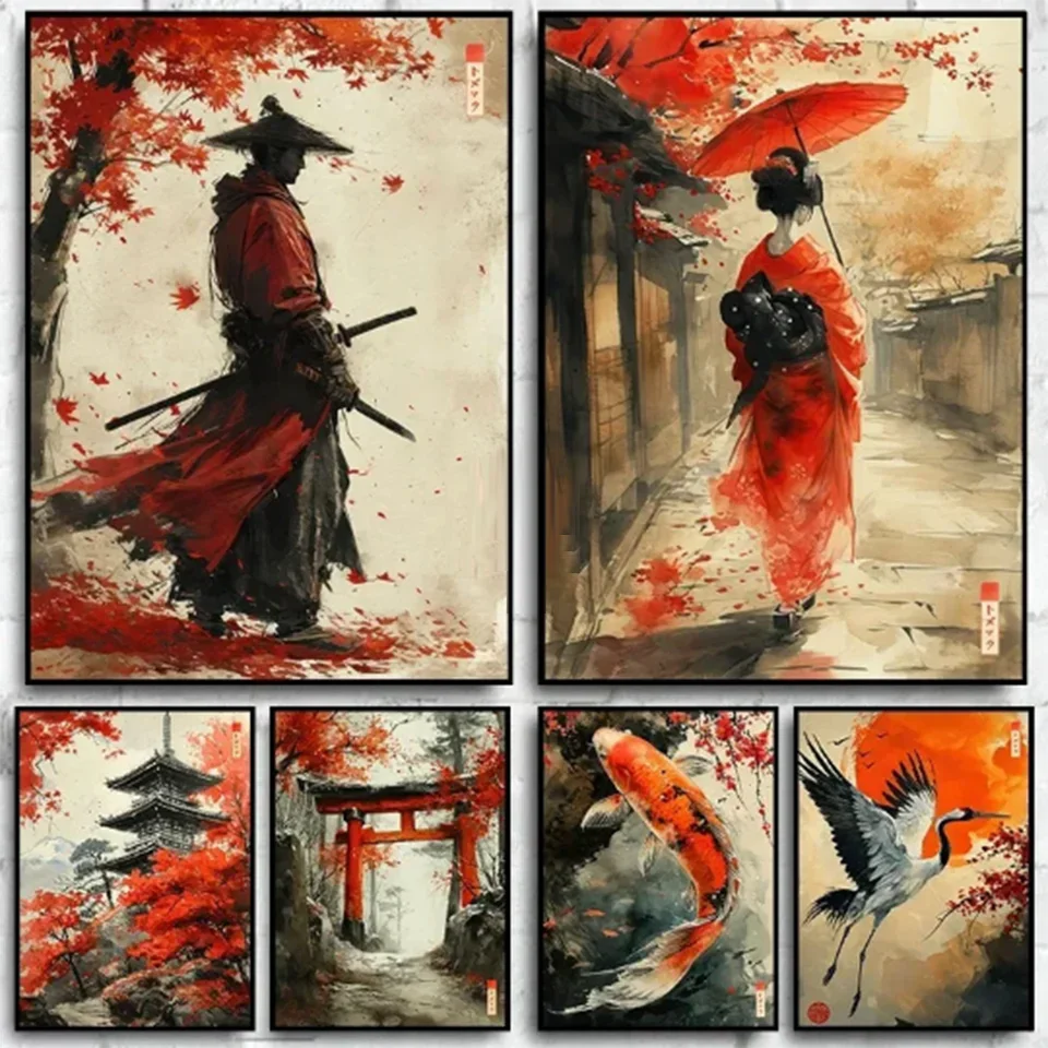 DIY Japan Dream Cartoon Geisha Animal Landscape DIY Diamond Painting Cross Stitch Kits Picture Living Room Bedroom Home Decor