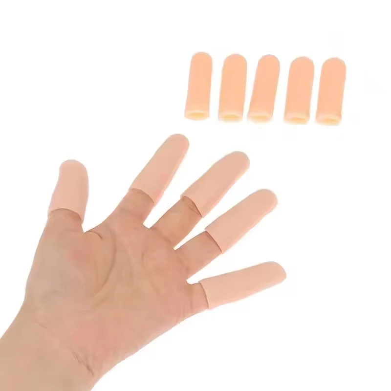 10Pcs Silicone Gel Tube Hand Bandage Finger Protector Anti-cut Heat Resistant Finger Sleeves Great Cooking Kitchen Tools