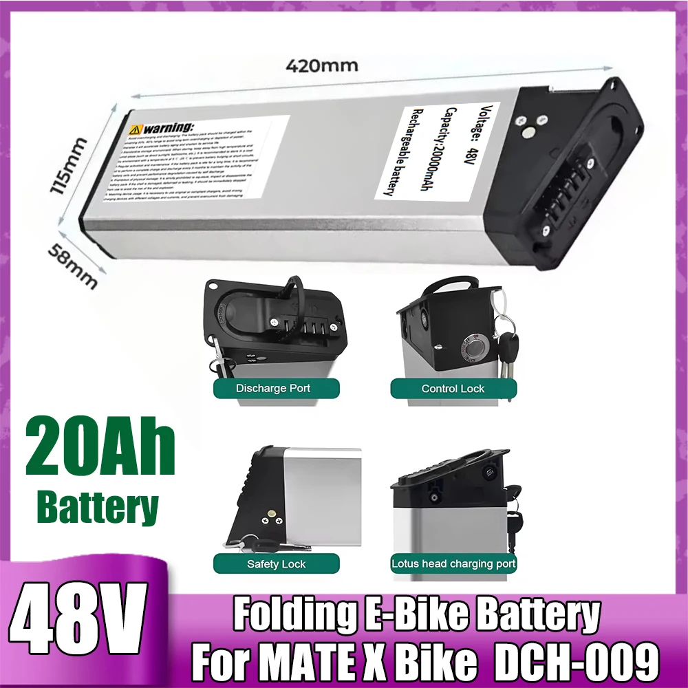 Replacement Lithium Batteries 48V 20Ah for DCH-009 New Engwe EP-2 Pro Engine Pro Upgraded Version for MATE X Bike Battery