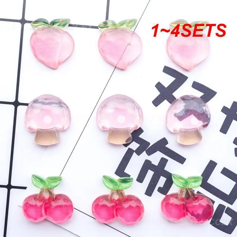 1~4SETS Cherry Ornaments Hair Accessories Phone Case Environmental Resin About 1.5g Shoe Accessories Mobile Phone Case Stickers