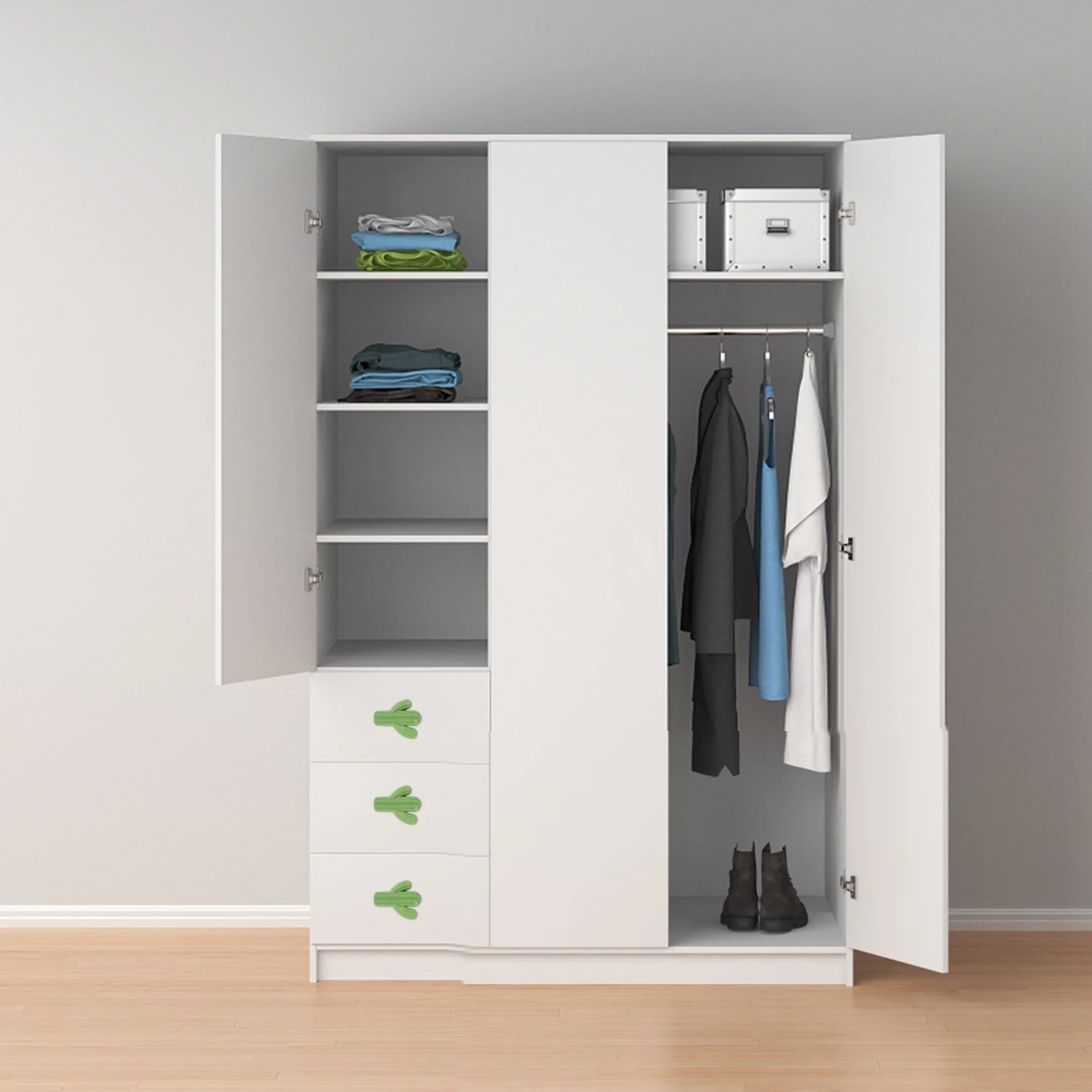 

6Sets Ceramic Cactus Cabinet Pulls Lovely Smooth Drawer Handles for Kitchen Cupboard Wardrobe Furniture Accessories