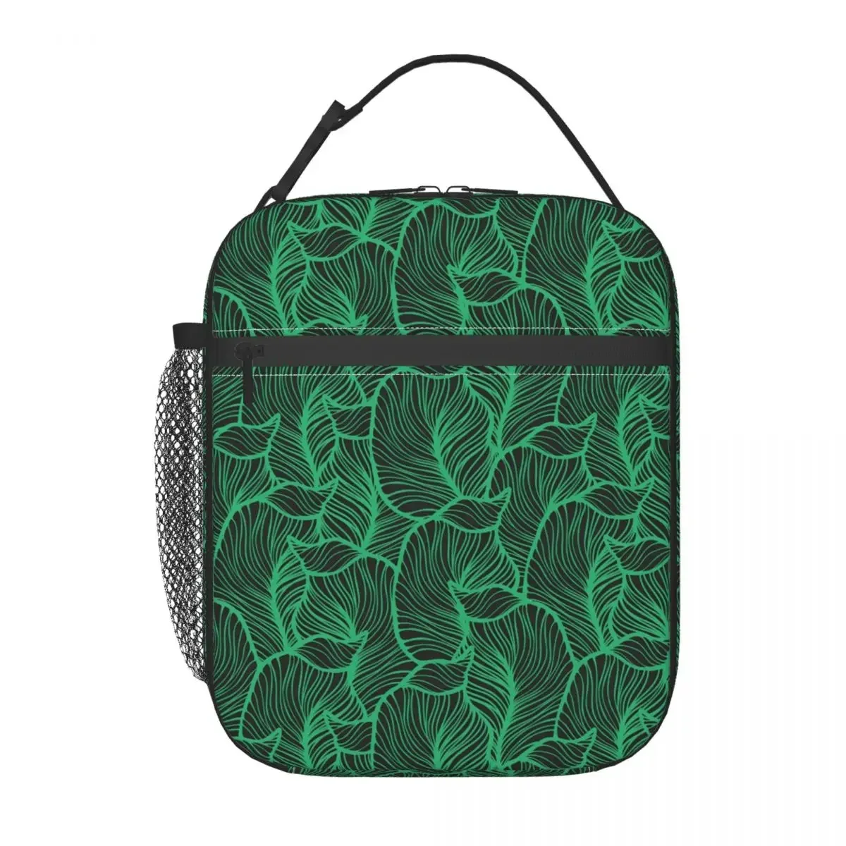 Tropische lunchtas voor vrouwen Groene bladeren Lunchbox Mode Outdoor Picknick Koeltas Draagbare waterdichte thermische handtassen