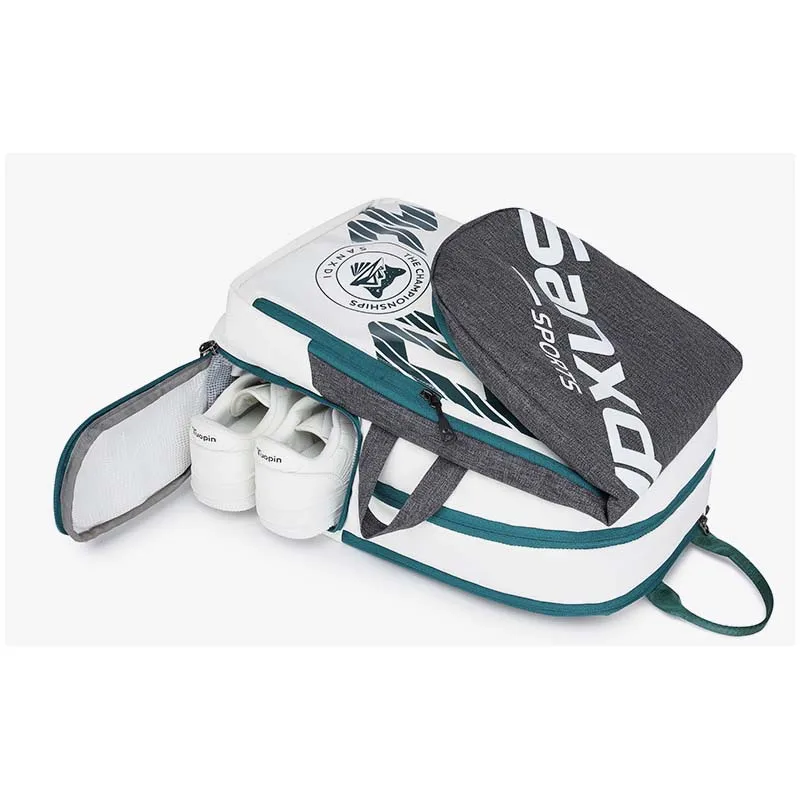3R Tennis Racquet Backpack SANXDI Unisex Badminton Racket Bag Large Capacity Folded Shoes Compartment Tennis Squash Racquet Bags