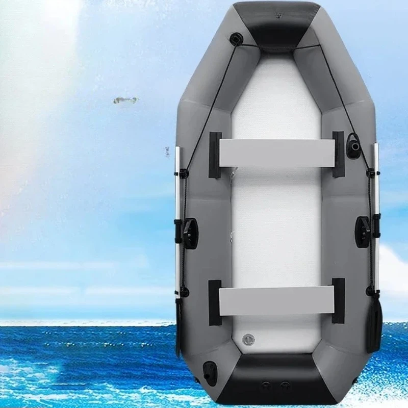 New Grey Inflatable Boat for River Lake for Adult PVC Inflatable Boat with Air Deck 0.7mm Thickness Inflatable Fishing Raft