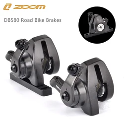 ZOOM DB580 Road Bicycle Brakes Caliper Mechanical Disc Brake Set For Racing Bike Pushes Caliper Piston Line Pull For Rotor 140MM