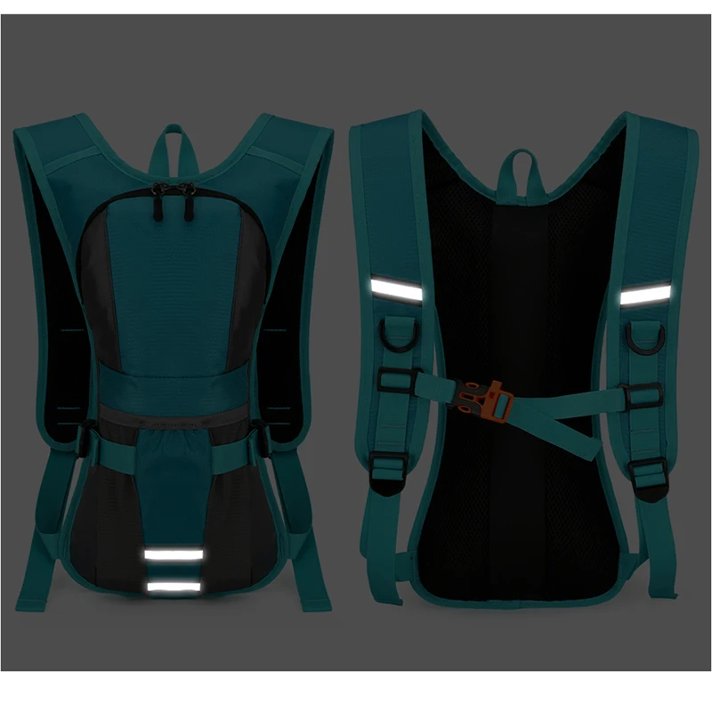 حقيبة ظهر توبوشين للترطيب للمشي لمسافات طويلة وركوب الدراجات والجري وحقيبة ظهر شبكية قابلة للتنفس وشريط عاكس للسلامة في المشي في الشوارع الليلية