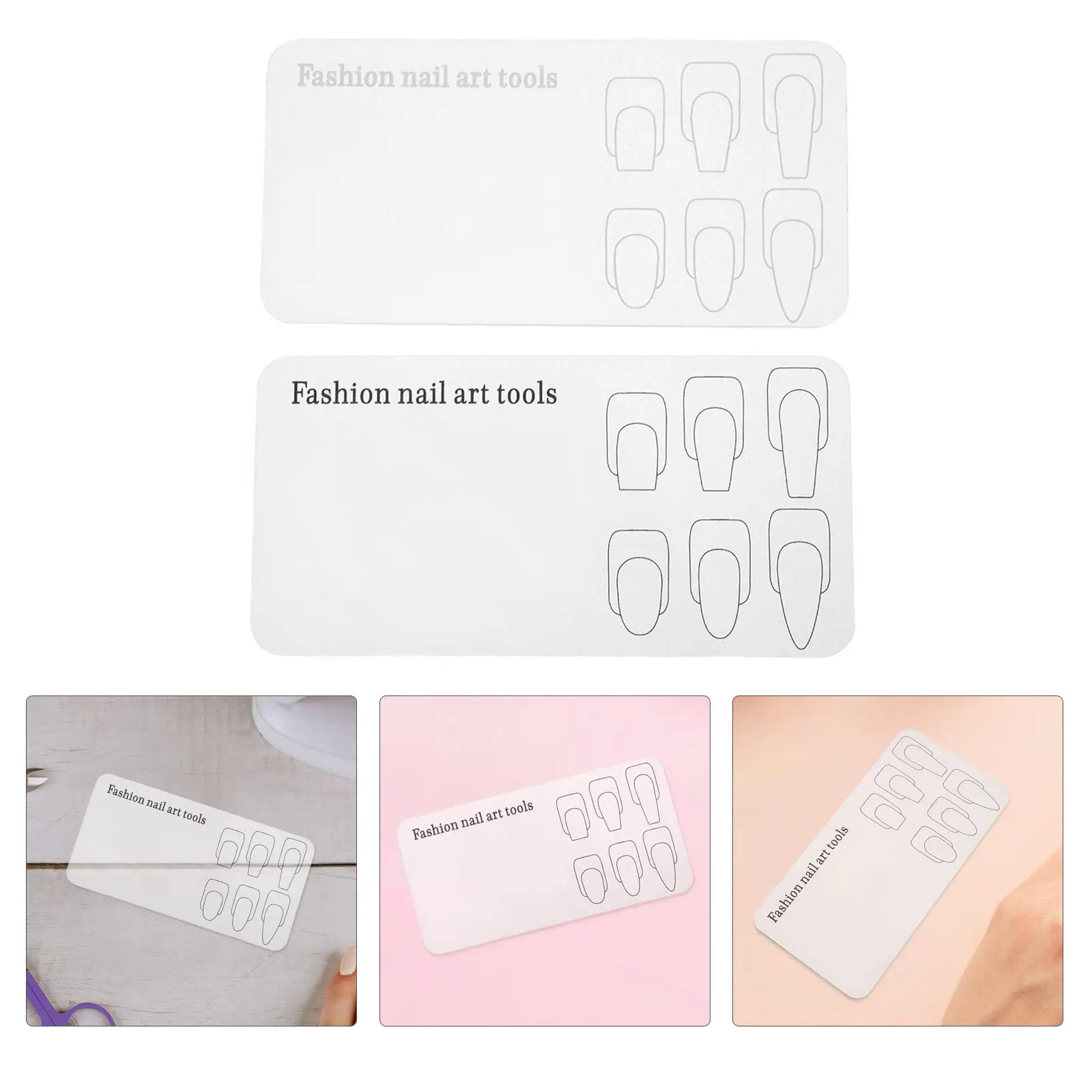 

Набор из 2 акриловых палитр для нейл-арта, прозрачная доска для смешивания цветов, портативный инструмент для смешивания гель-лаков, шаблон для росписи ногтей, для салонов