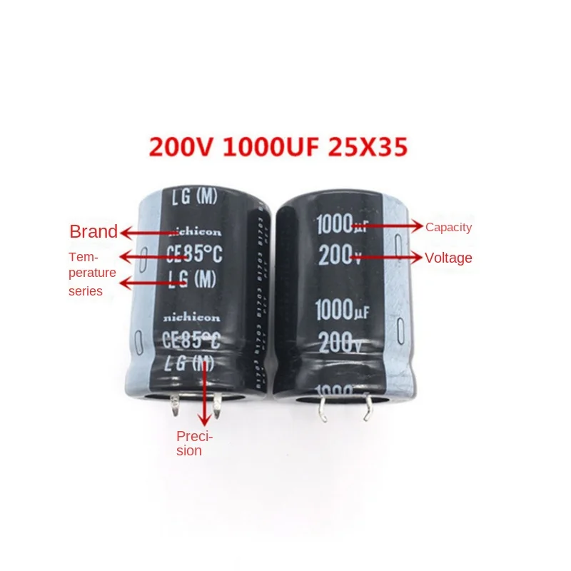 20PCS 200V1000UF 25X35 NICHICON electrolytic capacitor imported from Japan 1000UF 200V High quality