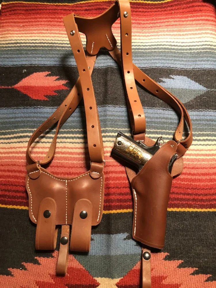 Steampunk Retro Medieval Outdoor Tactical Hunting Pu Leather Shoulder Underarm Handgun Holster Gun Bag Shooting Accessories