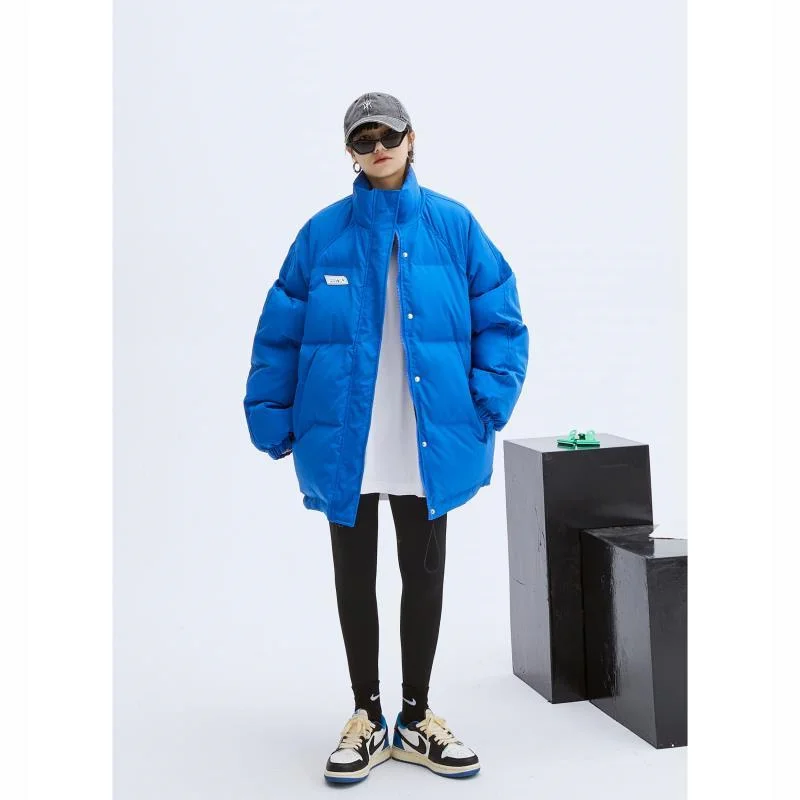 

Klein Blue Thiened Bread Sle Women's Cotton Jaet Winter New Sle Loose Couple Outerwear Fem Korean Version Long Sle...
