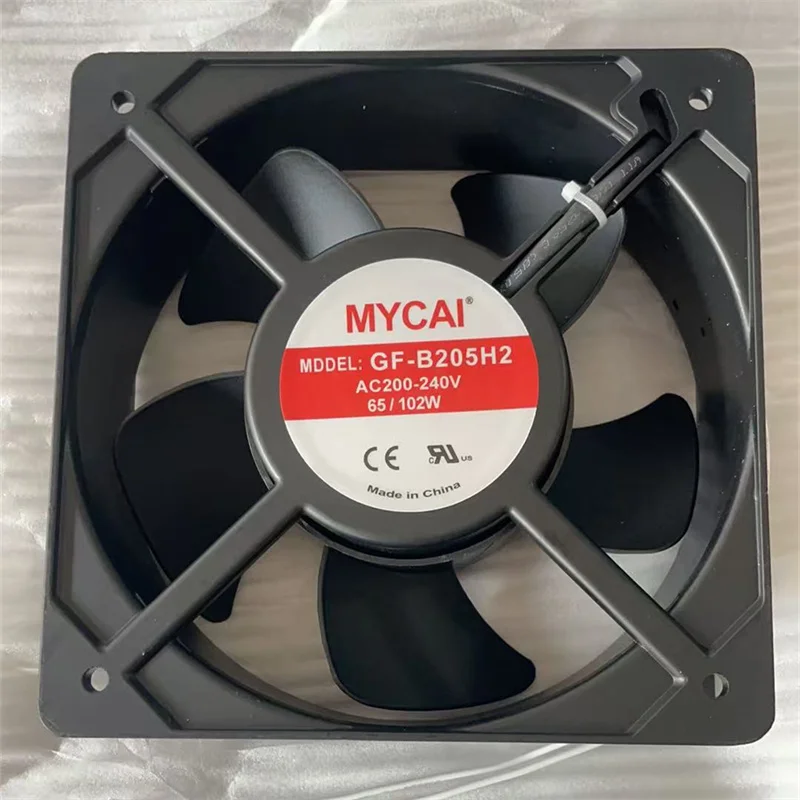 

GF-B205H2 200-240V AC Industrial Axial Fan, 205×205×72mm 65/102W Dual Ball Bearing Metal Frame Cooler for Charger Inverter & Aut