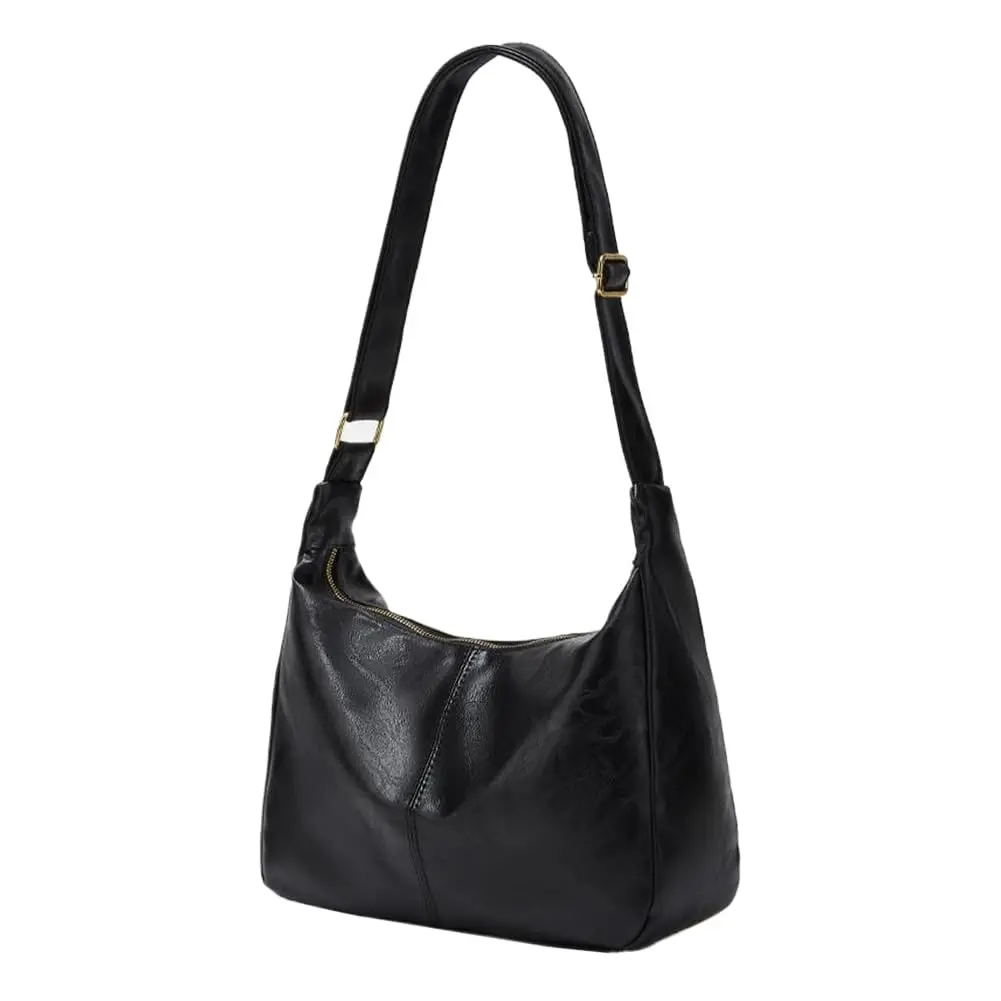 Hobo Shoulder Bags for Women Ultra Soft Foldable Vegan Leather Shoulder Handbag Stylish Slouchy Tote Purses Casual Tote