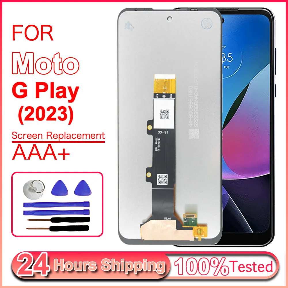 Tela LCD de Alta Qualidade de 6.5" para Motorola Moto G Play 2023, Conjunto de Digitalizador Touch com Aro XT2271-1-2-3-4-5