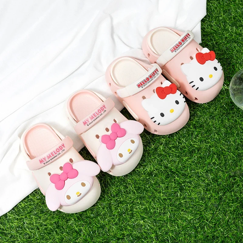 

Sanrio Kawaii Hello Kitty Students Croc Shoes My Melody Kuromi Anime Cartoon Sweet Fashion Anti-Slip Soft Sole Girls Slippers