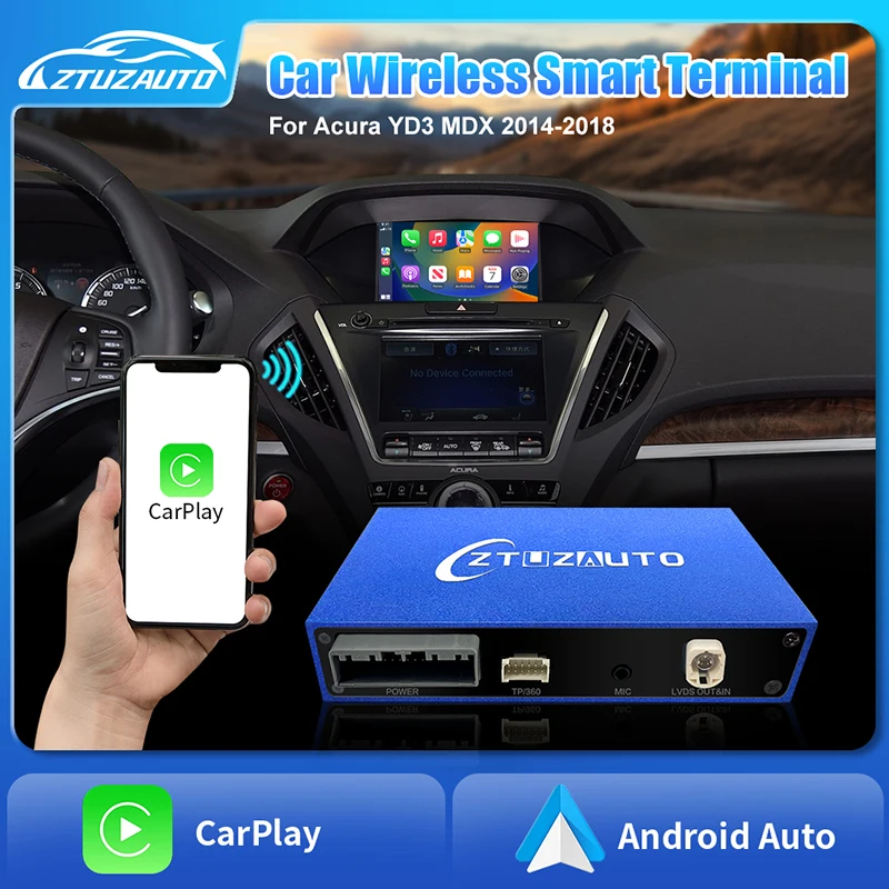 Car Ai Box Wireless Apple Carplay Android Auto For Acura YD3 MDX 2014-2018 Support Rear Camera Mirror Link AirPlay Radio Player