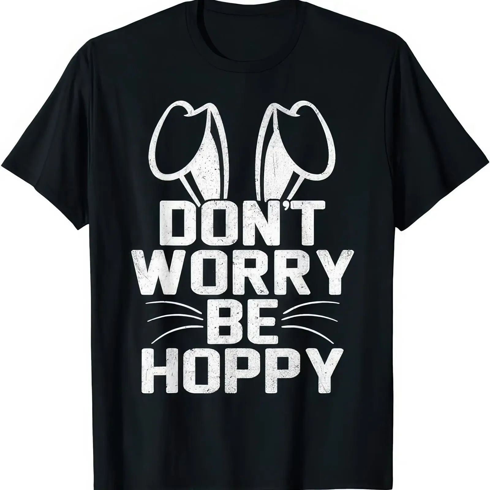Don amp 39 t Worry Be Hoppy Easter Bunny Shirt Funny Rabbit Pun vintage Washed Unisex homme Breathable designer clothes Casual