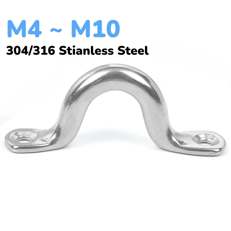 M4 ~ M10 304/316 Stianless Steel Marine Bow Handle Boat Pad Eye Wire Eye Strap Tie Down Fender Hook