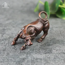185g Wall Street Brass Bull Animals Statue Handmade Home Decor Ornaments Crafts Copper Miniatures Figurines Desk Decoration Gift