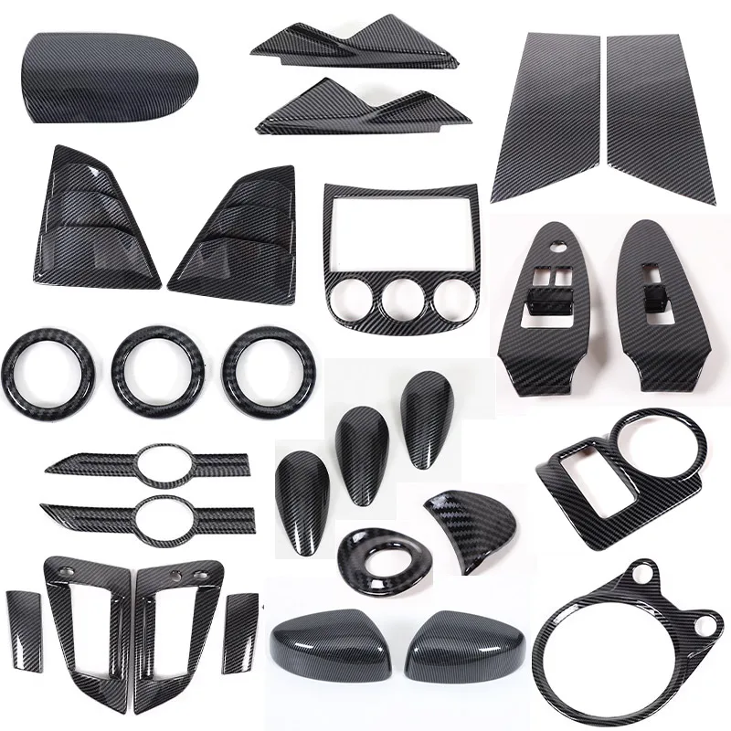 ABS Carbon Fiber for Nissan 370Z Z34 2009-2020 Car Center Console Panel Cover Sticker Car Decoration Modification Accessories