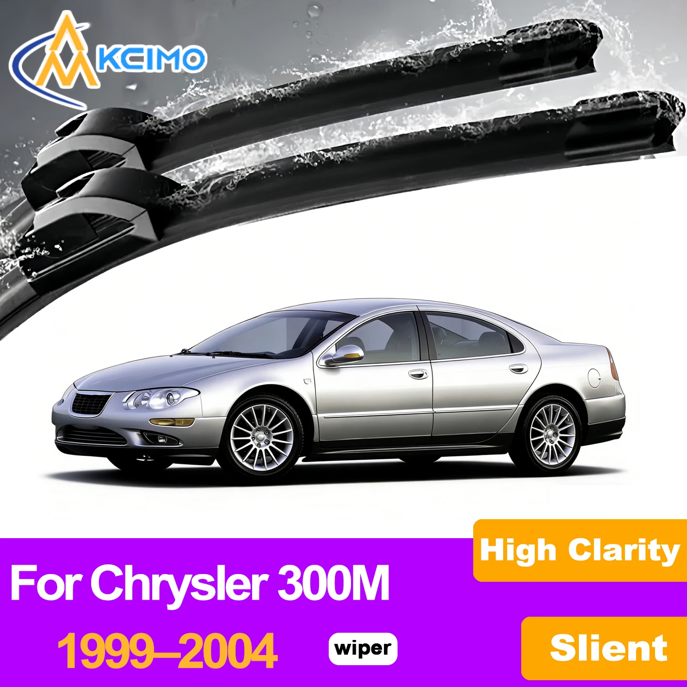 

KCIMO 2PCS Front Windshield Wiper Blades For Chrysler 300M 1999–2004, UV-Resistant High Quality Squeegee Wipers