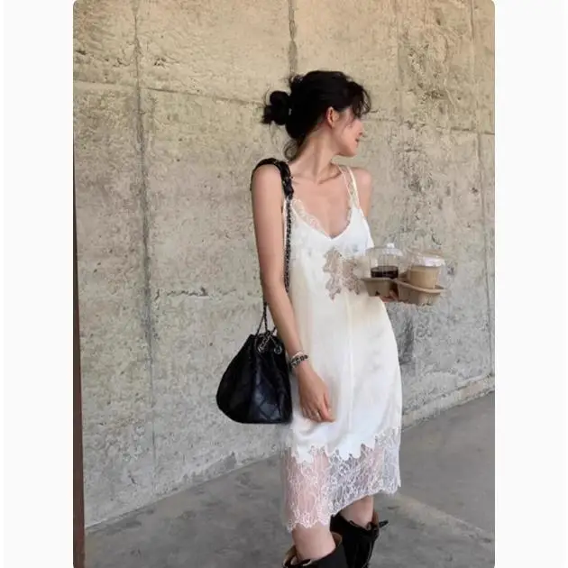 Unico pizzo giuntura Strapl acetato Dr abbigliamento interno da donna vita alta A-Line estate Dr coreano Sle V-Ne Svel