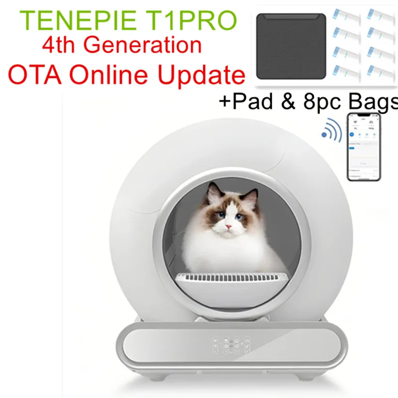 【English Version】2024 Automatic Smart Cat Litter Box Self Cleaning App Control Pet Toilet Litter Tray Ionic Deodorizer 65L