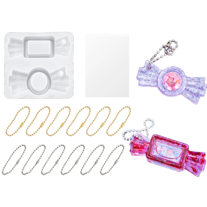 Silicone Candy Pendant Mold Creates Perfect Sand Flows Effect Epoxy Casting Mold for Pendant Keychain Crafting