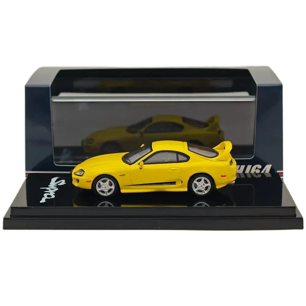 

1/64 Hobby Japan For SUPRA RZ JZA80 GENUINE CUSTOMIZED VER with ActiveSpoiler Yellow HJ643042Y Diecast Model Car Collection Toys