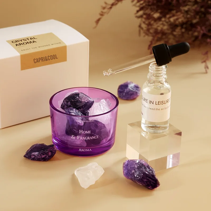 Crystal Aroma Stone Diffuser Flameless Essential Oil Fragrance Long Lasting Home Bedroom Decor Ornament Luxury Unique Gift