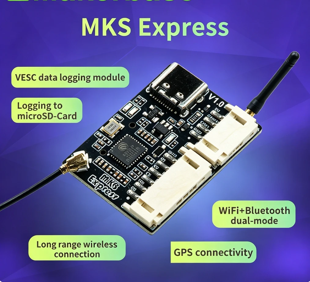 Makerbase VESC EXPRESS ESP32 Module WiFi Bluetooth SD Logging GPS Position for VESC ESC Electric Skateboard