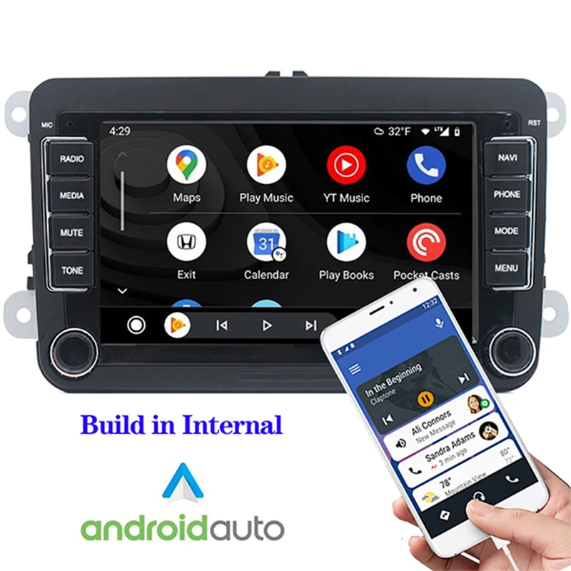 Android 10 Car Radio, 2Din, GPS, Multimedia Player, for Car VW, Volkswagen, Golf, Polo, Skoda, Rapid Octavia, Tiguan, Passat b7