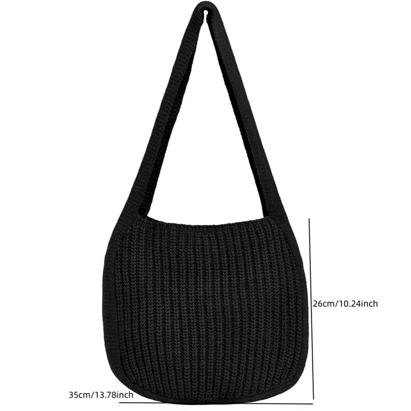 Women Shoulder Bags Large Capacity Crochet Hobo Bag Fashion New Knitting Handbags Female Shopping Bag Hollow Woven Tote Bag