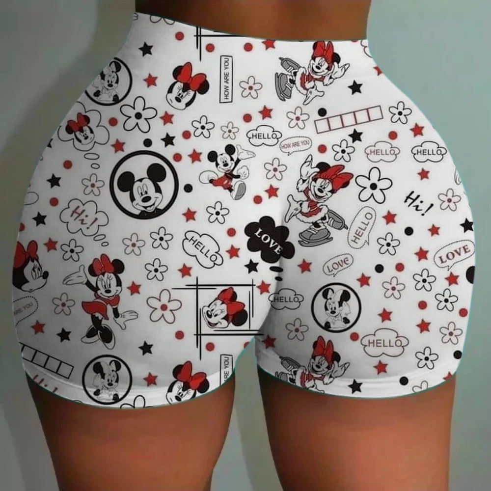 ديزني ميكي ماوس طباعة اليوغا السراويل السراويل النساء رفع السراويل الرياضية النساء اللياقة البدنية الجوارب تنفس عالية الخصر الغنيمة السراويل