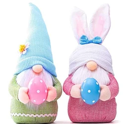 Gnome Plush Easter Elf Decorations Handmade Gnome Bunny Faceless Doll Easter Ornaments,Spring Home Decor Gifts for Women Men
