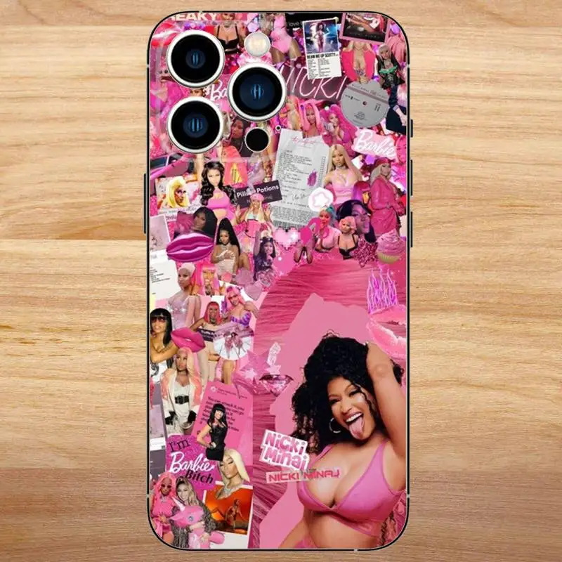 Hot Singer Nicki Minaj Telefoon Case Voor iPhone 15,14,13,12,11,Pro,Max,Plus,Mini,X,XS,XR,8,7,6,S,Plus,SE Zachte Zwarte Case